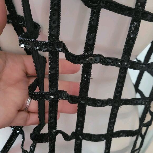 Free People Womans Sz. XS Black Sequin Cage Dress Sheer Made In India - Picture 5 of 6